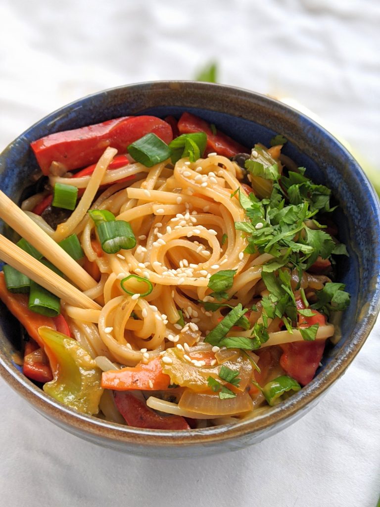 pantry staple recipes spicy vegan peanut sesame noodles