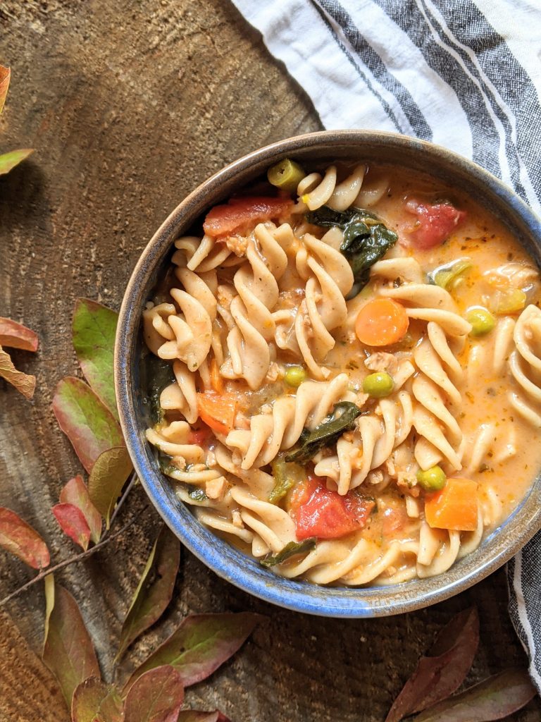 creamy minestrone soup recipe vegan dairy free healthy high protein