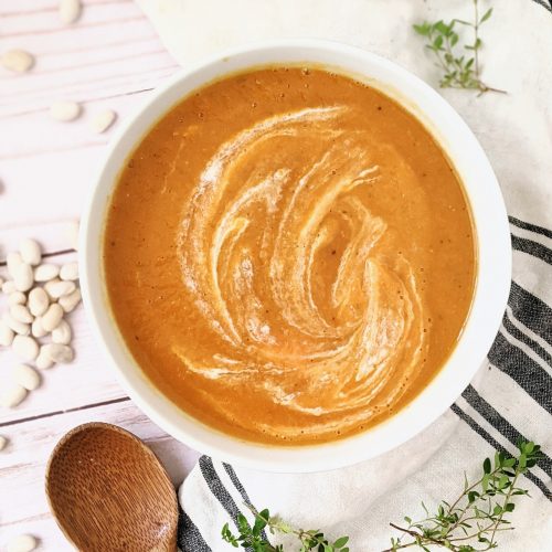 white bean pumpkin soup recipe vegan gluten free autumn recipes with beans savory pumpkin recipes vegan plant based dairy free vegetarian creamy soup recipes cozy vegan soups