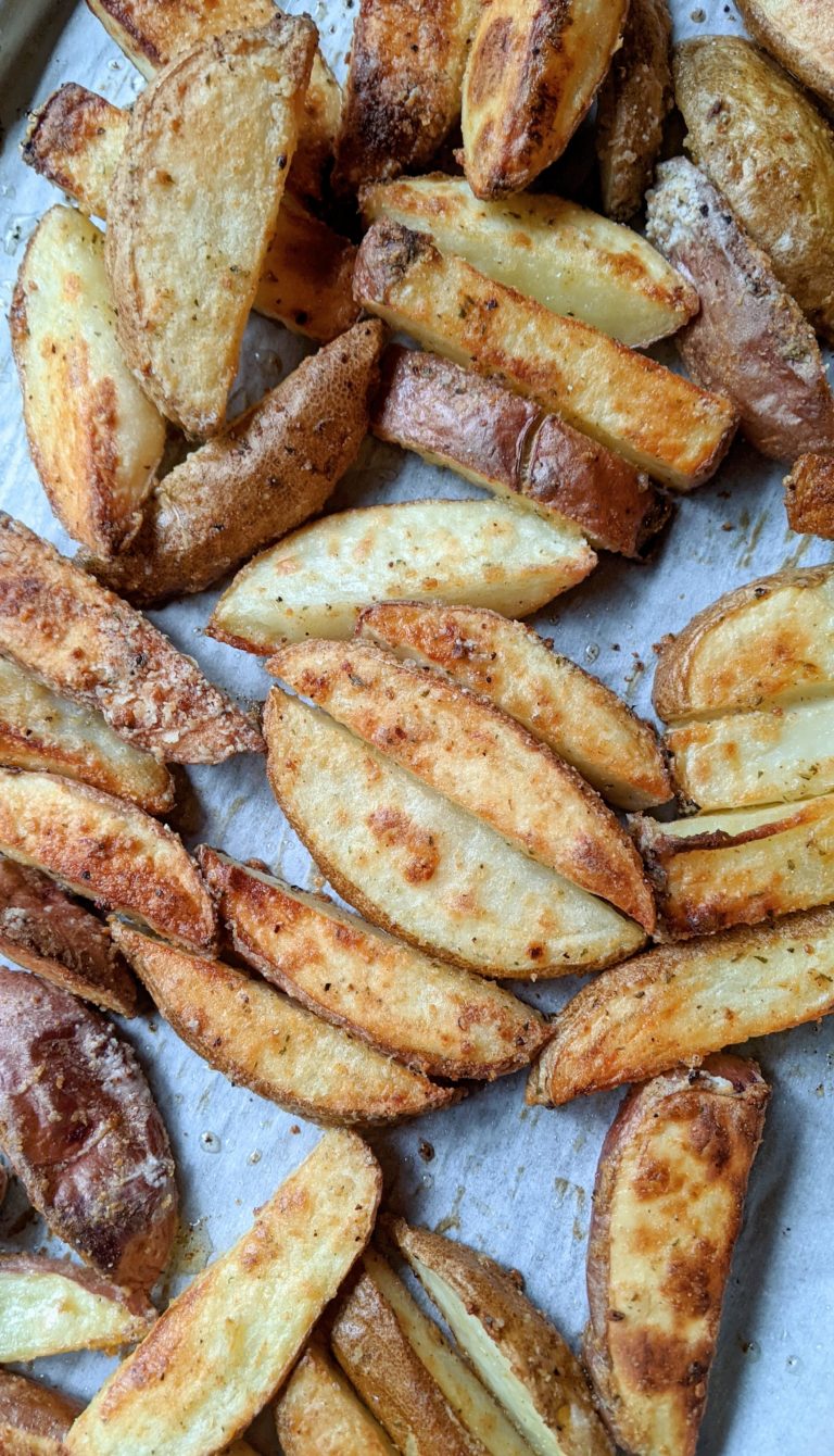 crispy oven baked steak fries on a sheet pan how to make fries without a deep fryer