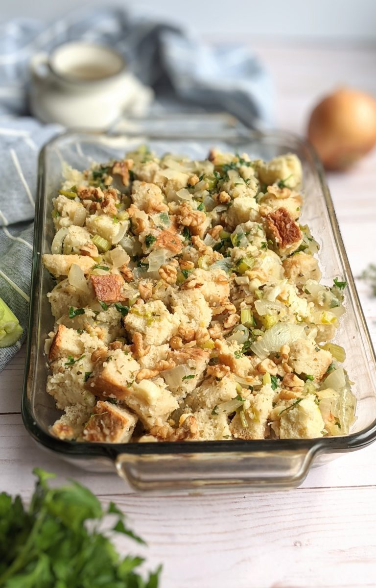 low sodium dressing with homemade bread celery onions garlic parsley and sage stuffing recipe no meat vegetarian healthy stuffing recipe no salt