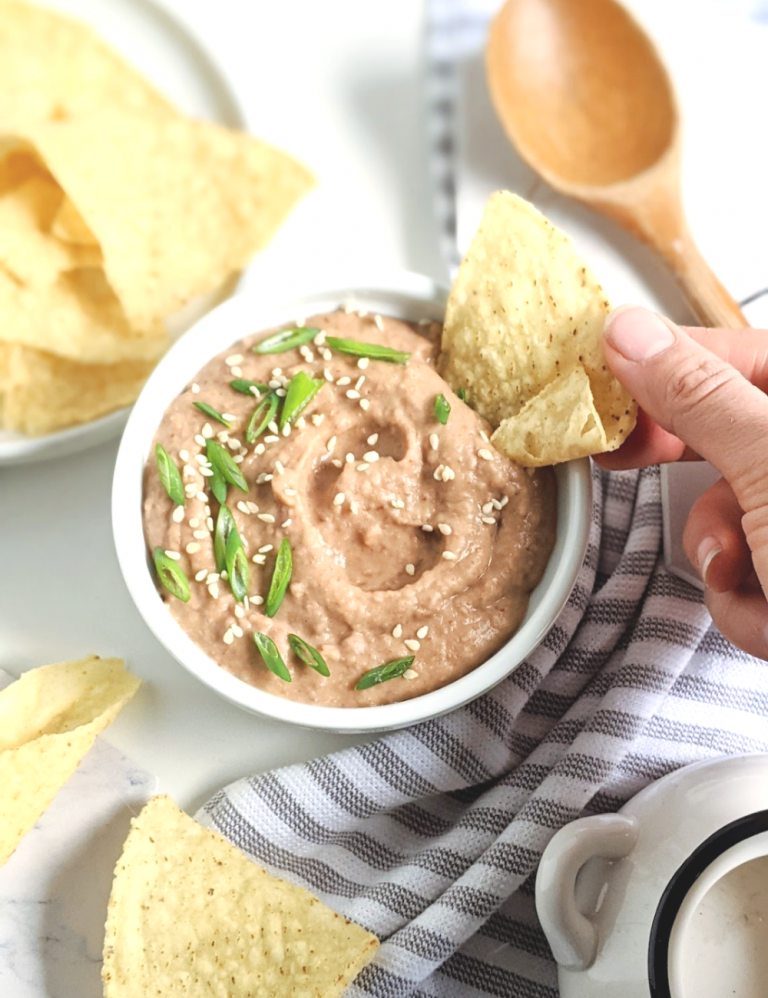 refried bean hummus recipe healthy homemade pinto bean hummus with refried beans canned or homemade vegan gluten free high protein vegetarian dip recipes superbowl party dips