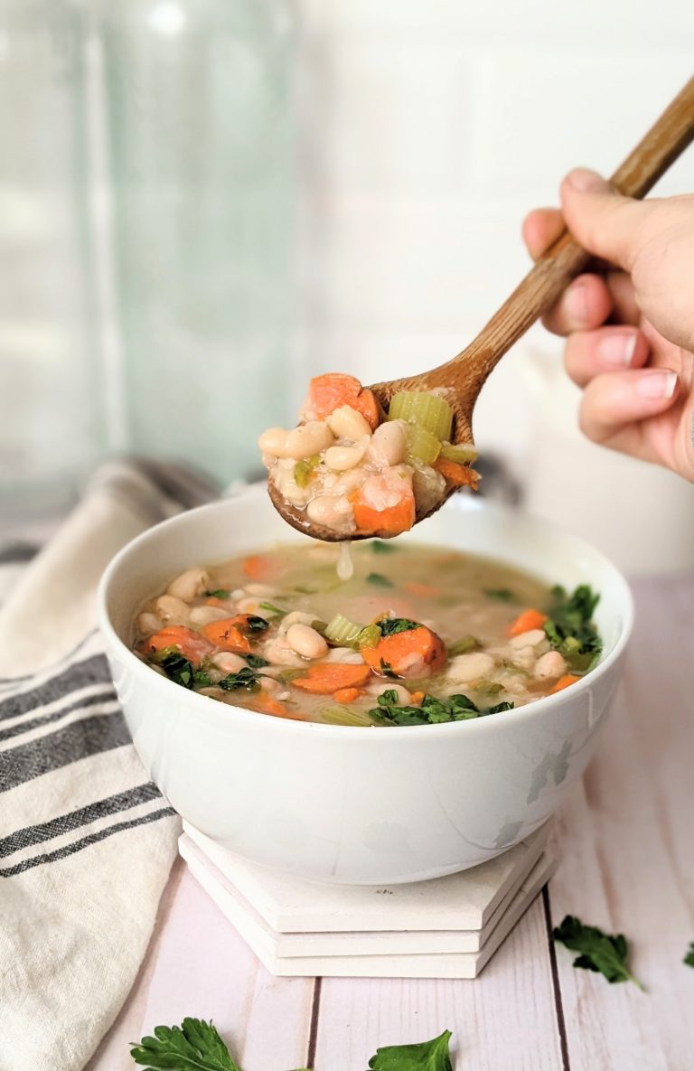 dairy free cannellini bean soup recipe great northern soup vegan protein soups for lunch dinner or vegan meal prep high fiber soup recipes without meat