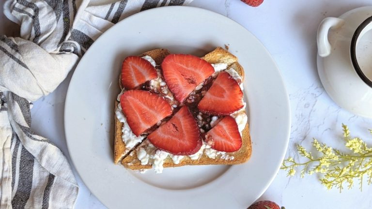 cottage cheese and bread with strawberries and honey and jam on toast recipe healthy vegetarian gluten free option