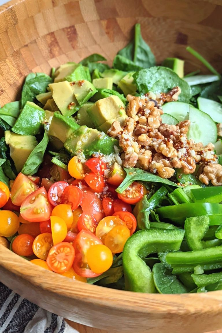 spinach avocado salad with tomatoes and dijon vinaigrette dressing homemade spinach salad easy entertaining salads for parties