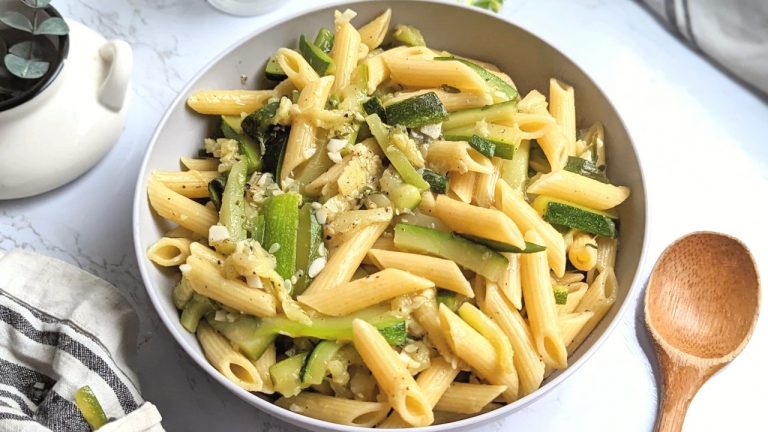 pasta with penne noodles recipe summer squash pasta recipes healthy vegetarian noodles with butter olive oil parmesan cheese garlic and thyme