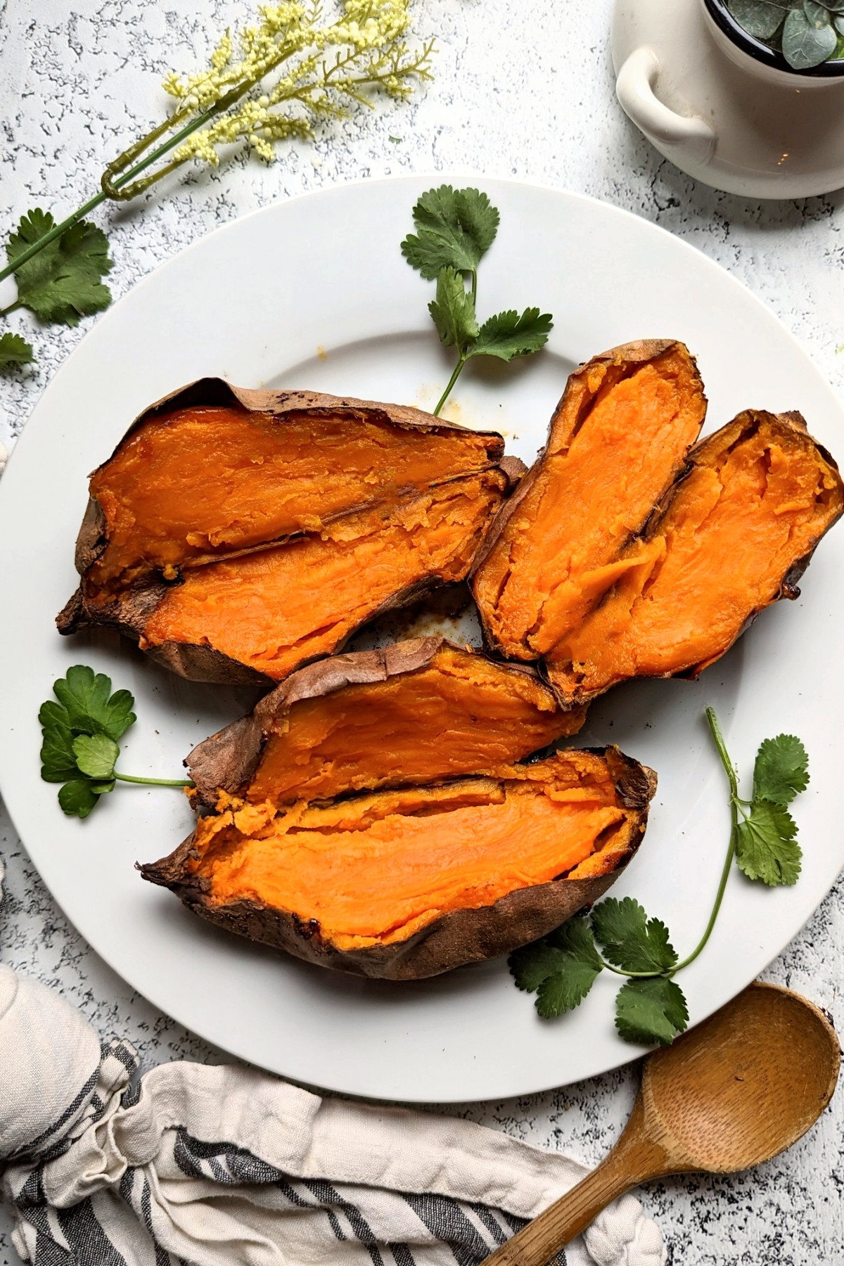 air fryer sweet potatoes no oil whole air fried baked sweet potatoes vegan gluten free vegetarian no oil.