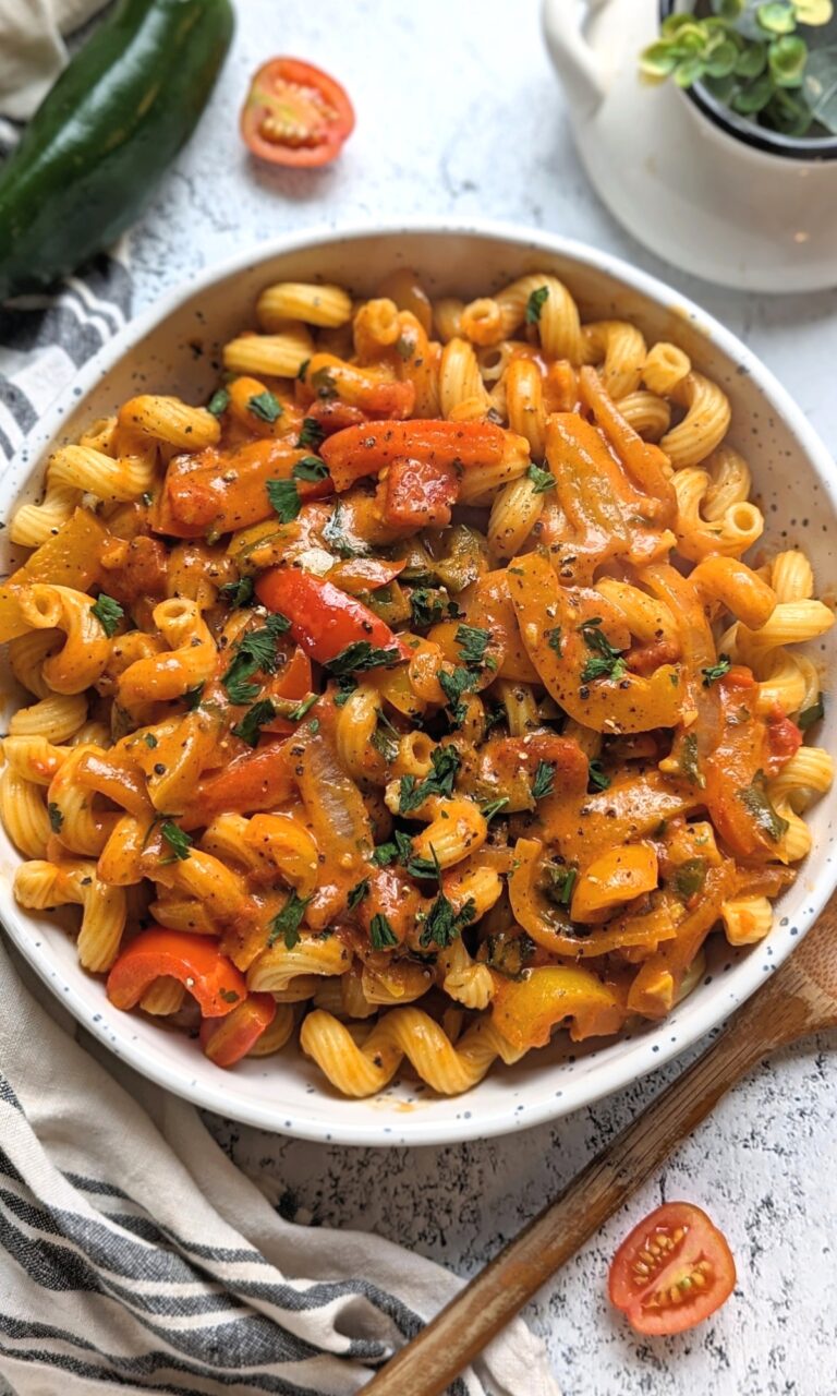vegan dairy free creole pasta recipe easy plant based cajun pasta with peppers onions garlic and tomato coconut sauce spicy pasta ideas